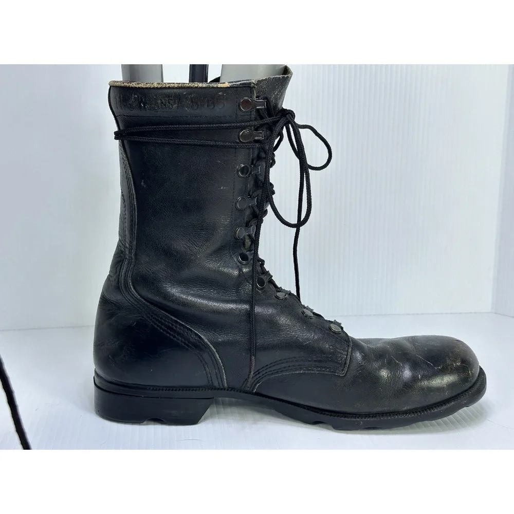 Vintage RO Search Military Boots Mens 11.5 M Black Leather Jump Combat USA 5-85